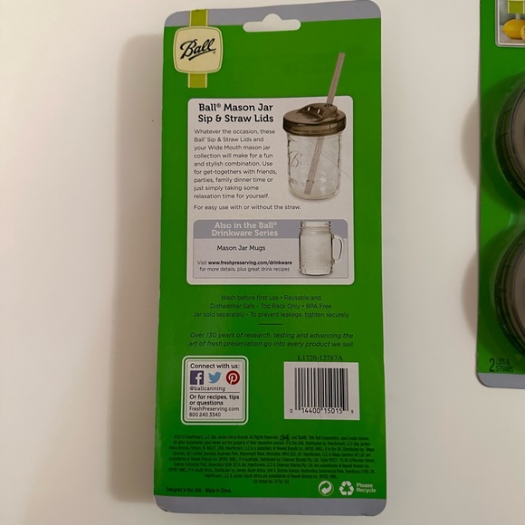 Ball Dining Ball Sip Straw Lids Set Wide Mouth Jars 4 Lids 4 Straws Poshmark
